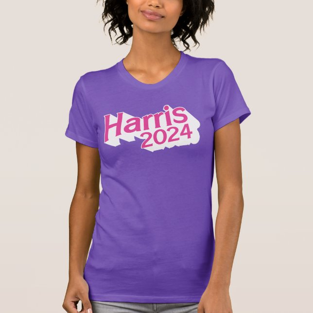 Harris 2024 Pink and Purple Colorful T-Shirt (Front)