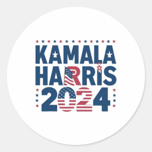 Harris 2024 Political Patriotic Statement Democrat Classic Round Sticker