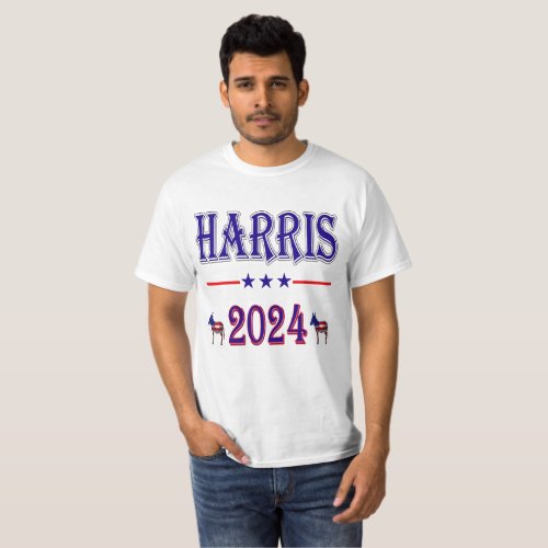 Harris 2024 Pres Democrat Donkeys USA Unisex Value T-Shirt