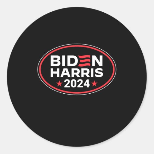 Harris 2024 President American Flag Joe Biden Kama Classic Round Sticker