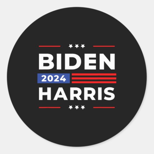 Harris 2024 President American Flag Joe Biden Kama Classic Round Sticker