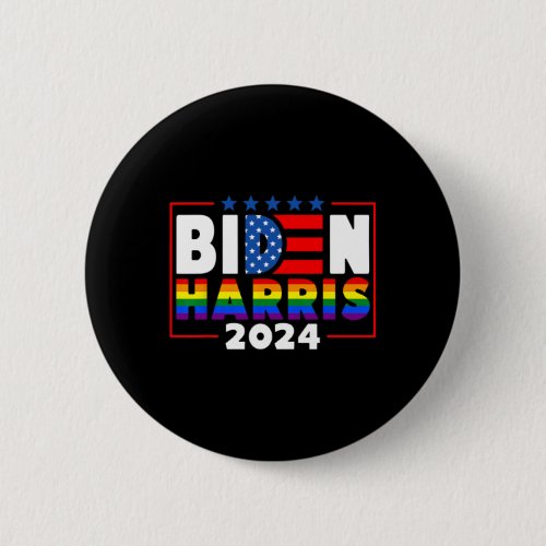 Harris 2024 Rainbow Flag Gay Pride Lgbt Democrat 1 Button