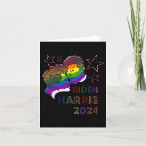 Harris 2024 Rainbow Flag Gay Pride Lgbt Democrat 2 Card