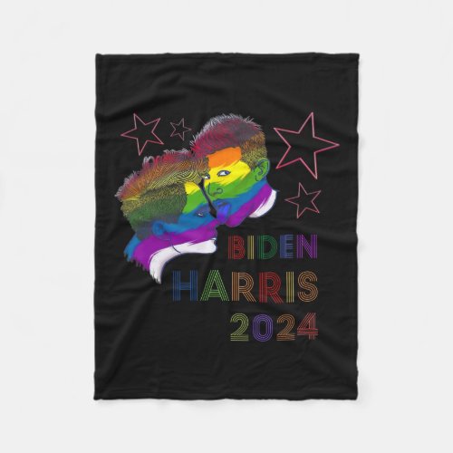 Harris 2024 Rainbow Flag Gay Pride Lgbt Democrat 2 Fleece Blanket