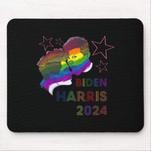 Harris 2024 Rainbow Flag Gay Pride Lgbt Democrat 2 Mouse Pad