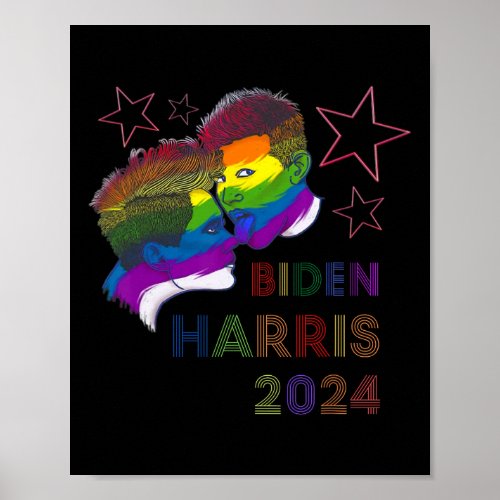 Harris 2024 Rainbow Flag Gay Pride Lgbt Democrat 2 Poster