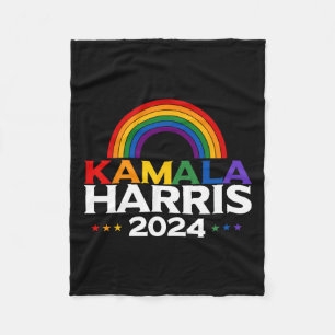 Harris 2024 Rainbow Flag Gay Pride Lgbt Fleece Blanket