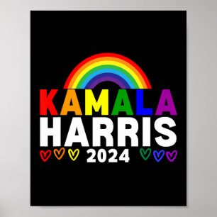 Harris 2024 Rainbow Gay Pride Lgbt Election Poster