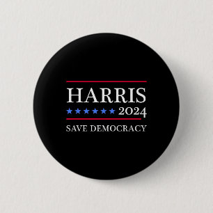 Harris 2024 Save Democracy For President 2024  Button