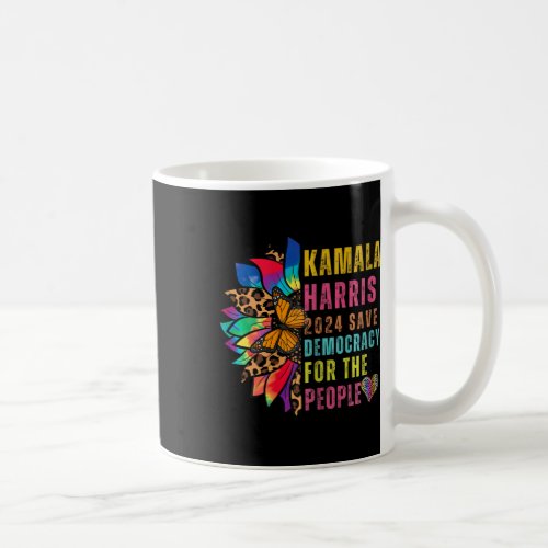 Harris 2024 Save Democracy For The People Sunflowe Coffee Mug