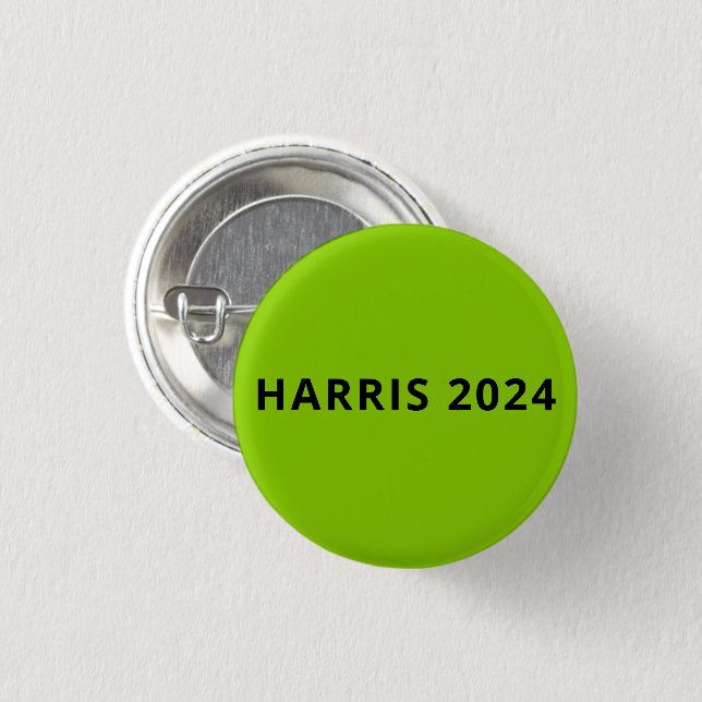 Harris 2024 simple modern custom text brat green button (Front & Back)