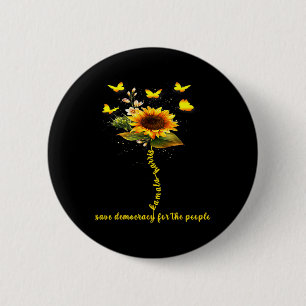 Harris 2024 Sunflower Save Democracy For The Peopl Button