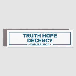 Harris 2024 Truth Hope Decency Car Magnet