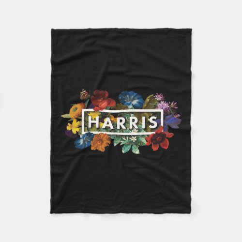 Harris 2024 Vintage Floral Women Harris President  Fleece Blanket