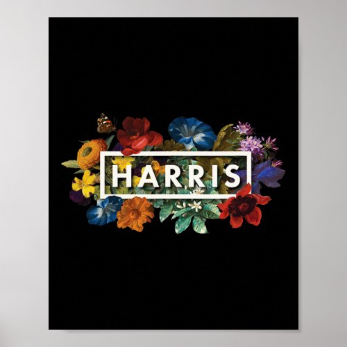 Harris 2024 Vintage Floral Women Harris President  Poster