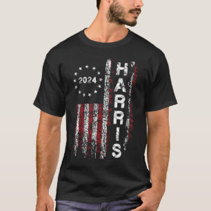 Harris 2024 Vintage Voting American Flag T-Shirt