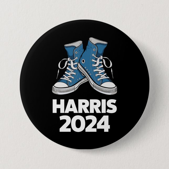 HARRIS 2024 Vote President Kamala Election Sneaker Button (Front)