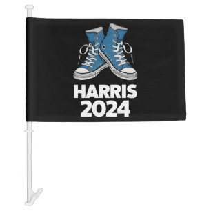 HARRIS 2024 Vote President Kamala Election Sneaker Car Flag