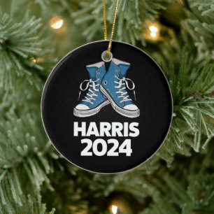 HARRIS 2024 Vote President Kamala Election Sneaker Ceramic Ornament