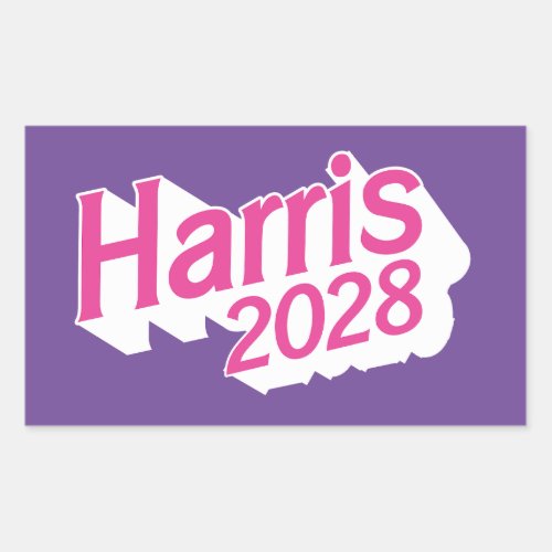 Harris 2028 Pink and Purple Colorful Rectangular Sticker