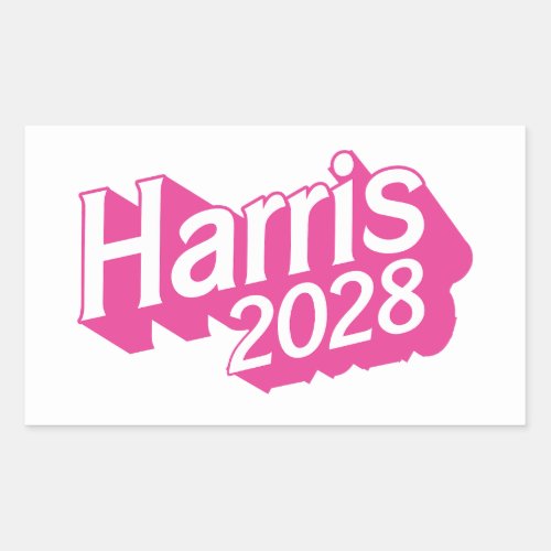 Harris 2028 Pink Colorful Rectangular Sticker