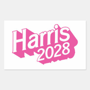 Harris 2028 Pink Colorful Rectangular Sticker