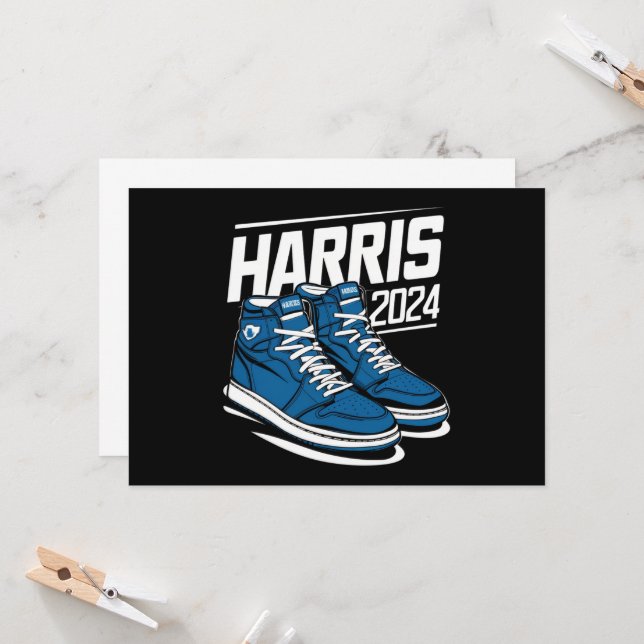 Harris 24 Vote President Kamala Election Sneakers Invitation (Front/Back In Situ)