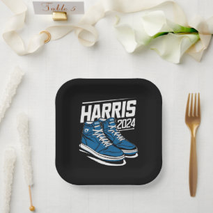 Harris 24 Vote President Kamala Election Sneakers Paper Plates