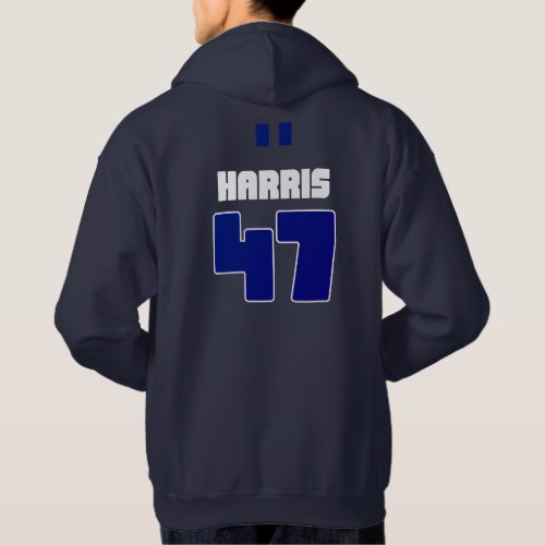 Harris 47 Bold Blue  White Jersey Hoodie