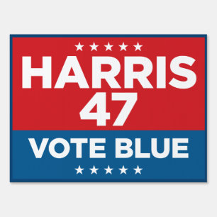 Harris 47 - Vote Blue 18 x 24 yard sign