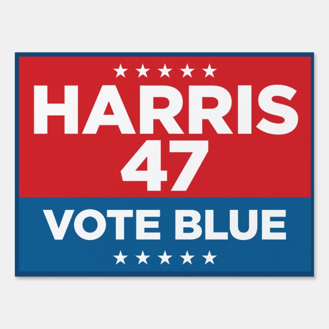 Harris 47 - Vote Blue 18 x 24 yard sign (Front)