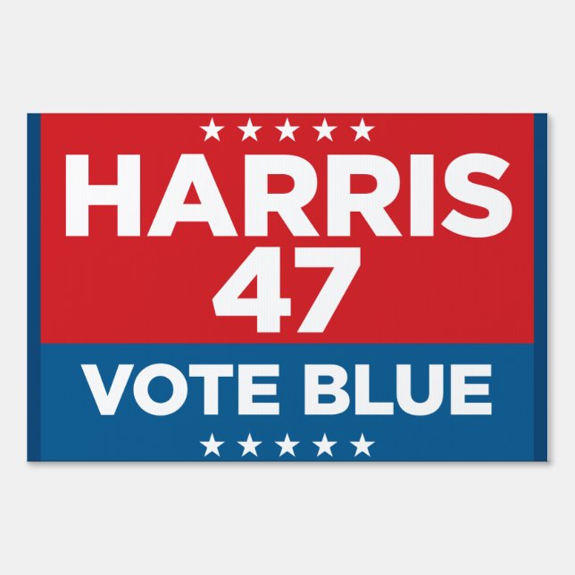 Harris 47 - Vote Blue 24" x 36" yard sign (Front)
