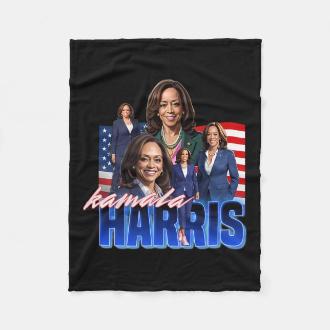 Harris American Flag Bootleg  Fleece Blanket (Front)