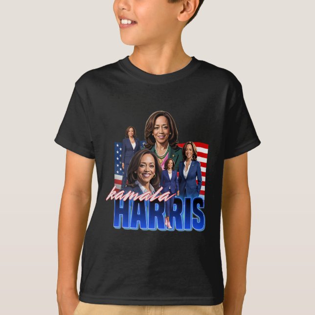 Harris American Flag Bootleg  T-Shirt (Front)