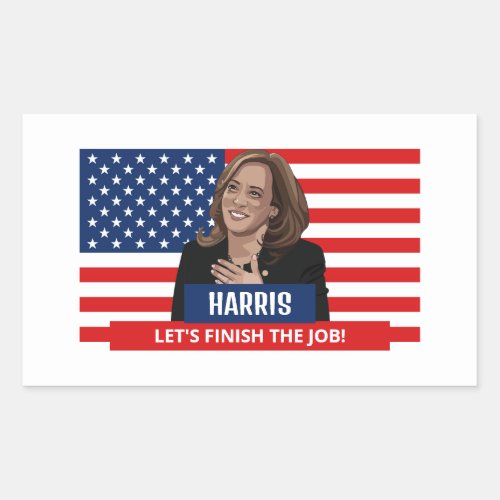 Harris American Flag Political Campaigner Rectangular Sticker