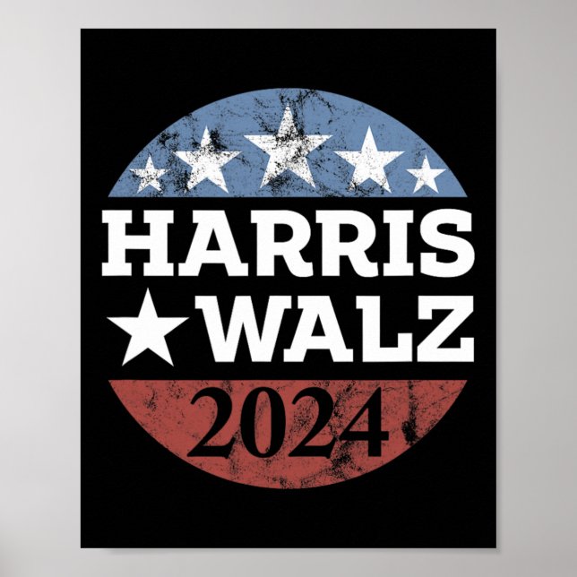 Harris &amp; Tim Walz For President 2024 Campaign  Poster (Front)