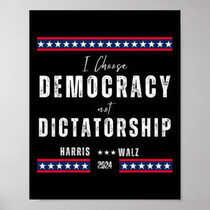 Harris & Tim Wheimer 2024 - Democracy Over Dic Poster