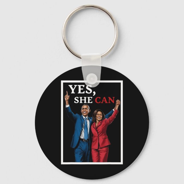 Harris And Barack Obama Forward 2024 Election  Keychain (Front)