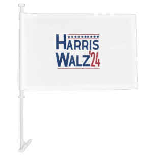 Harris and Walz 2024 Election Pairing Car Flag
