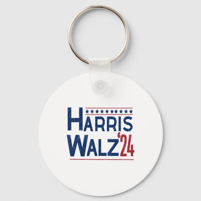 Harris and Walz 2024 Election Pairing  Keychain (Front)