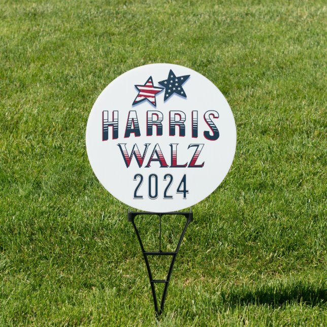 Harris and Walz Democrat POTUS 2024 Sign (Insitu)