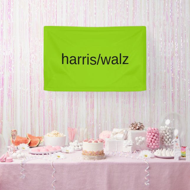 harris and walz summer 2024 green residential  banner (Party)