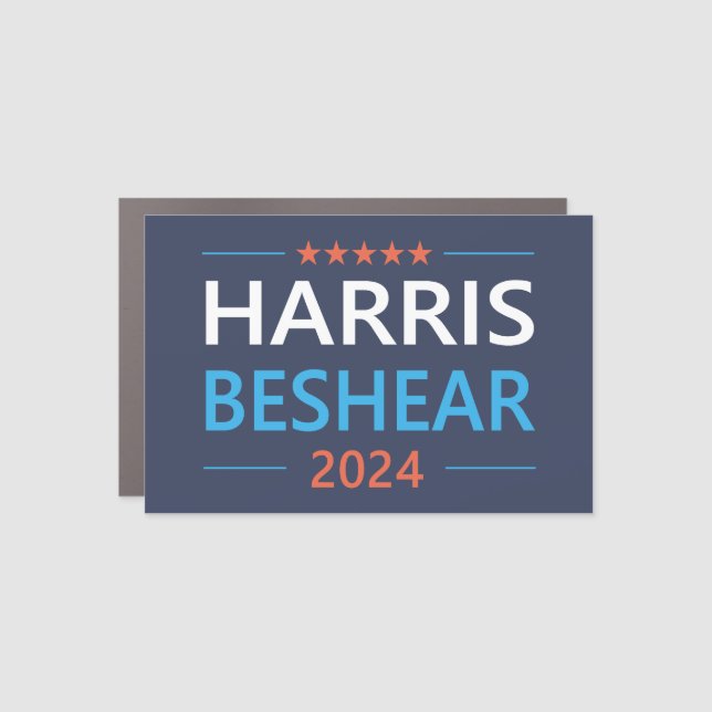 Harris Beshear 2024 Kamala Harris Democrat Car Magnet (Front)