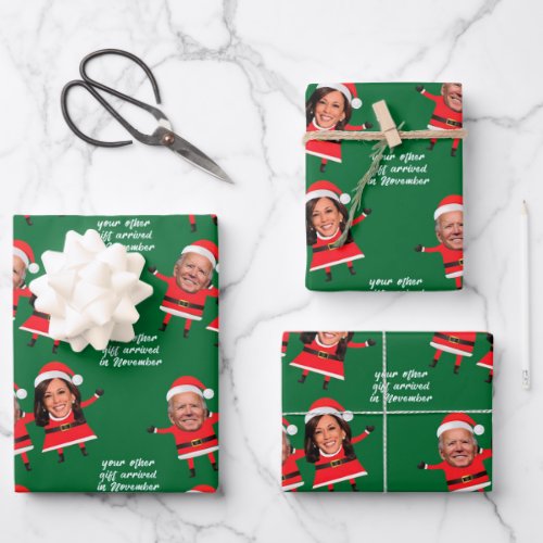 Harris Biden Funny Santa Wrapping Paper