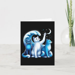 Harris Blue Cats Wave Kamala Funny For Cat Lovers Card