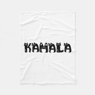 Harris Cat Lettering Positive Funny 2024 Election Fleece Blanket