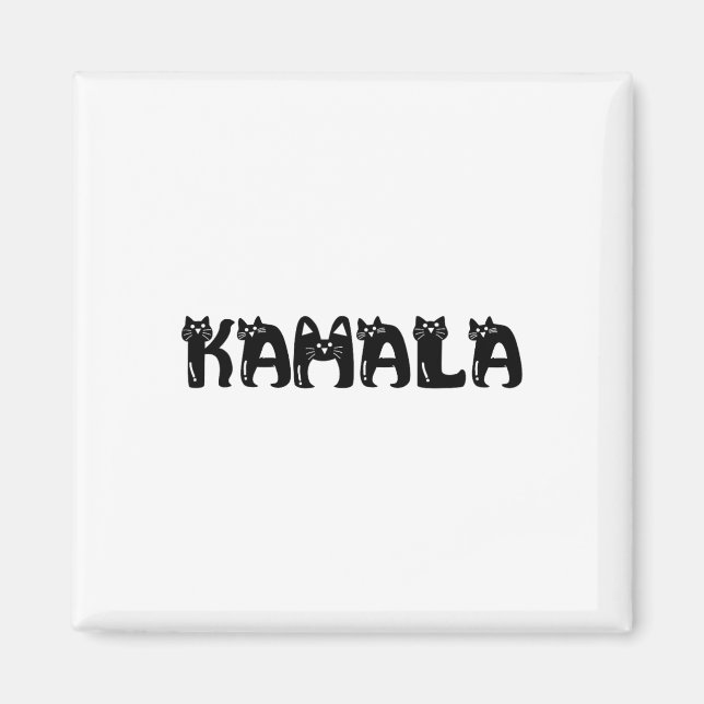 Harris Cat Lettering Positive Funny 2024 Election  Magnet (Front)