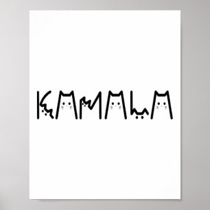 Harris Cat Lettering Positive Funny 2024 Election  Poster