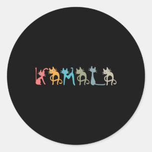 Harris Cat Lettering Positive Funny Classic Round Sticker
