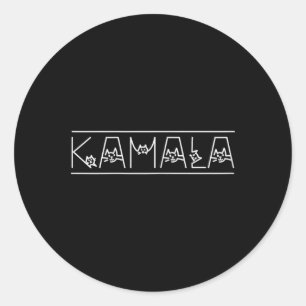Harris Cat Lettering Positive Funny Shirt Kamala  Classic Round Sticker